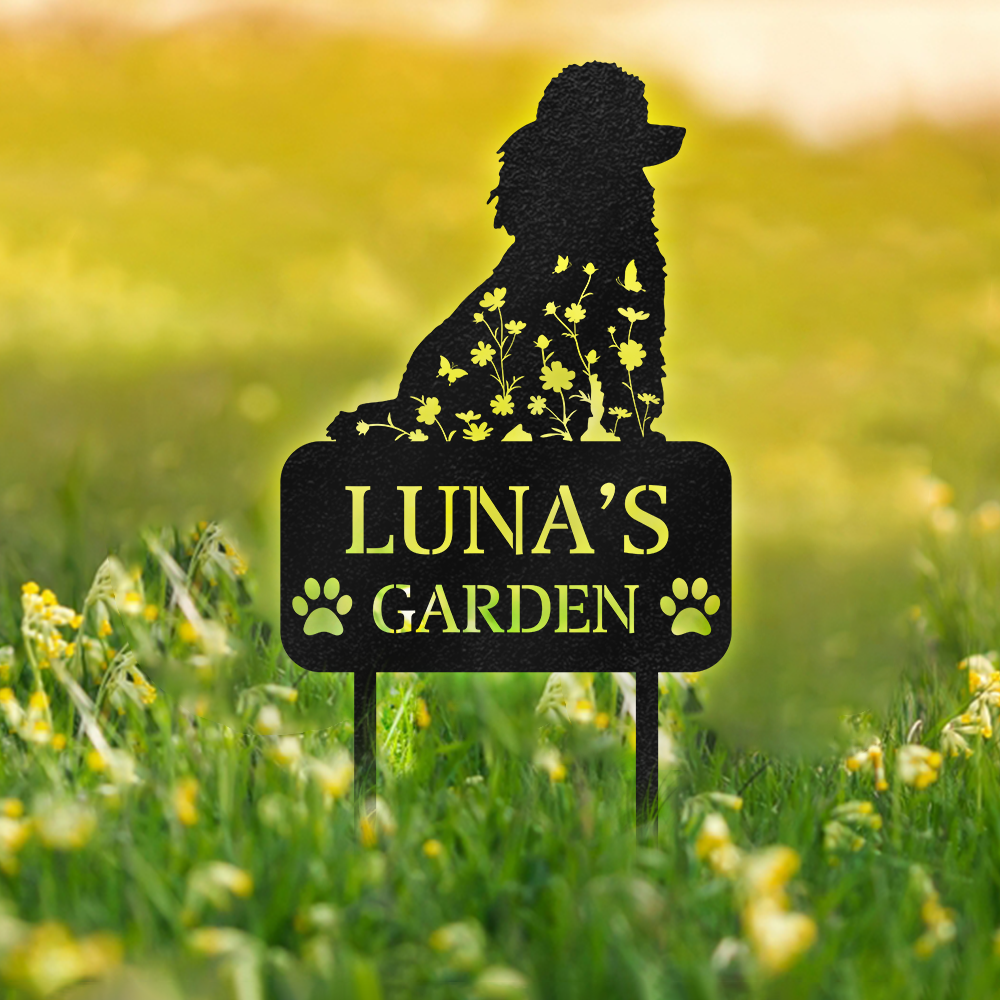 Custom Name Dog Garden Grave Marker - Personalized Pet Memorial Garden Stake HO82 902184