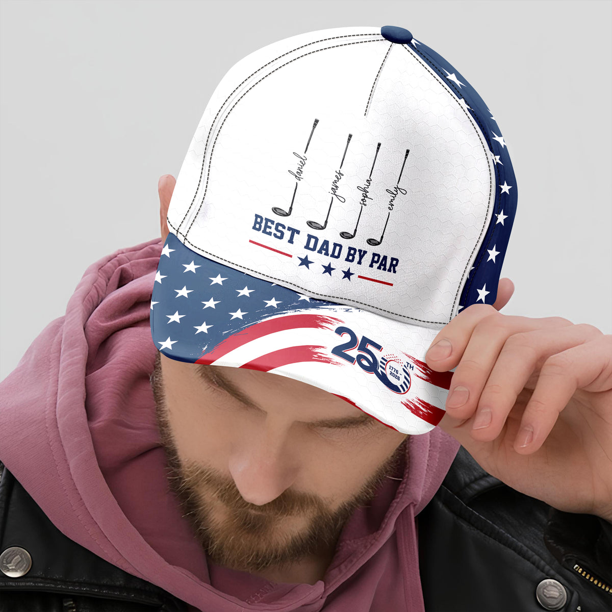 Personalized Best Dad By Par With US 250 Anniversary Classic Cap HO82 902374