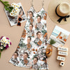 Custom Human Photo Floral Style Women's V-Neck Cami Maxi Dress HO82 893602
