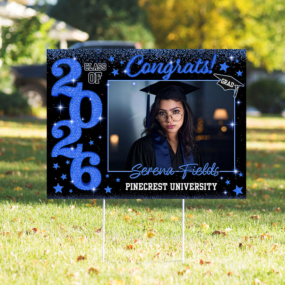 Custom Photo Class of 2026 Graduation Yard Sign CH07 910744