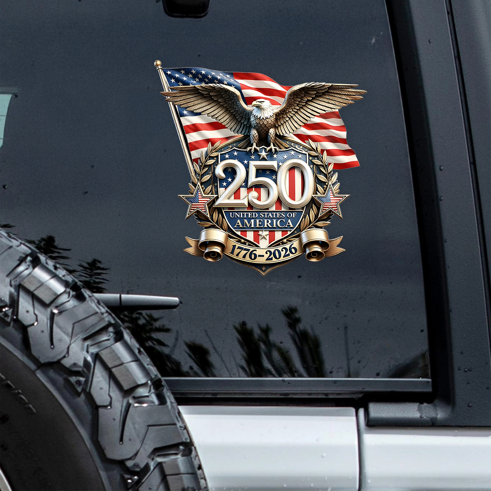 America 250th Anniversary Patriot Eagle Car Window Decal Sticker HA75 898980