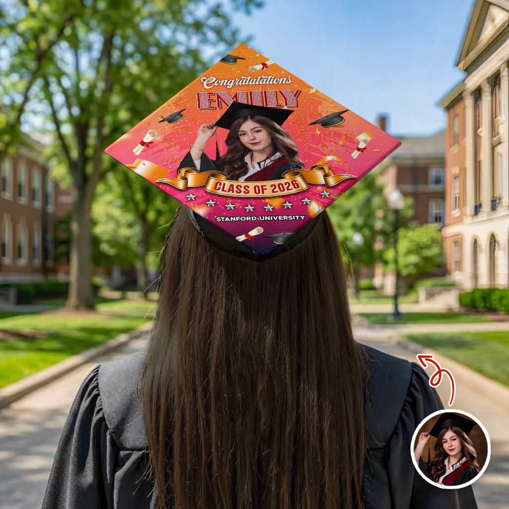 Custom Photo Congrats Class Of 2026 Graduation Cap Topper HO82 901660