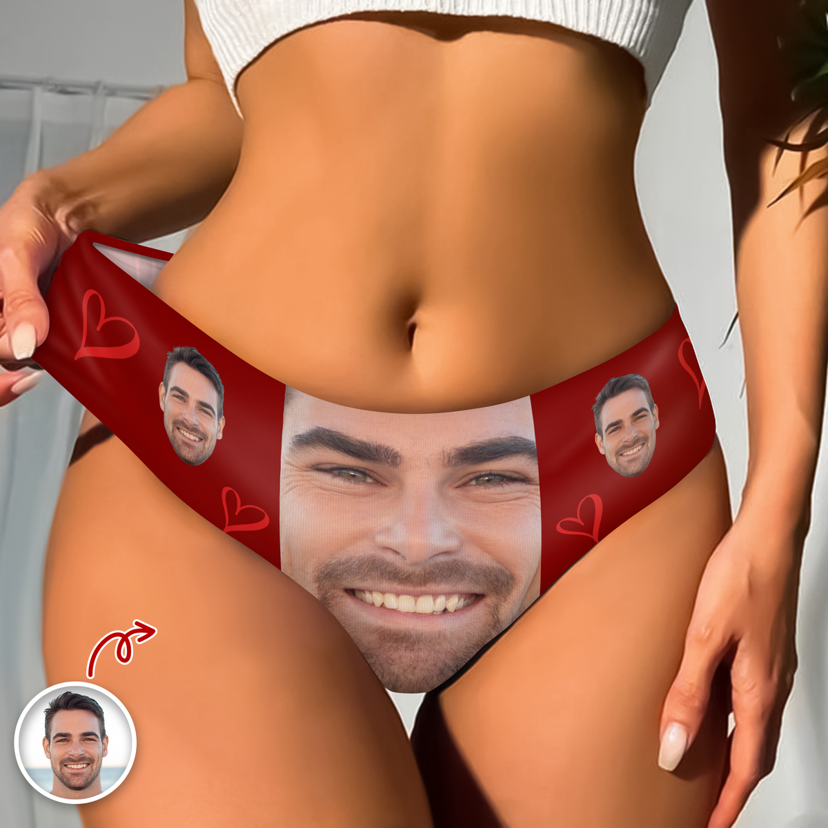 Custom Funny Husband Boyfriend Face Underwear For Women CH07 910094