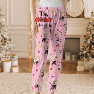 Custom Photo This Mommy Belongs To Grandkids Pajama Pants For Mama TH10 894195