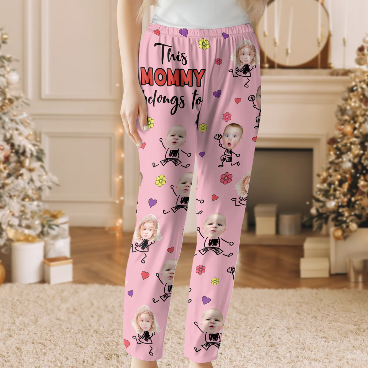 Custom Photo This Mommy Belongs To Grandkids Pajama Pants For Mama TH10 894195