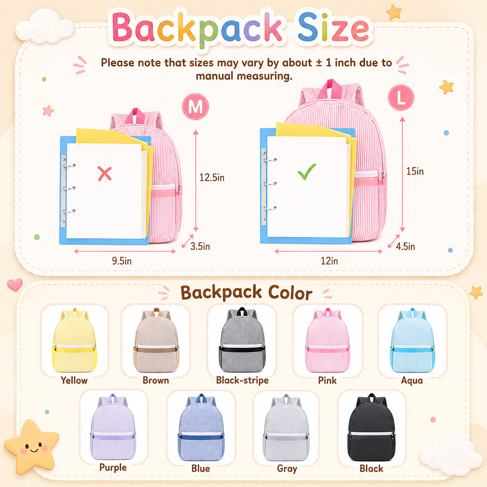 Custom Kid Name Embroidered Toddler Backpack, Back to School Kindergarten Gift CH07 911864