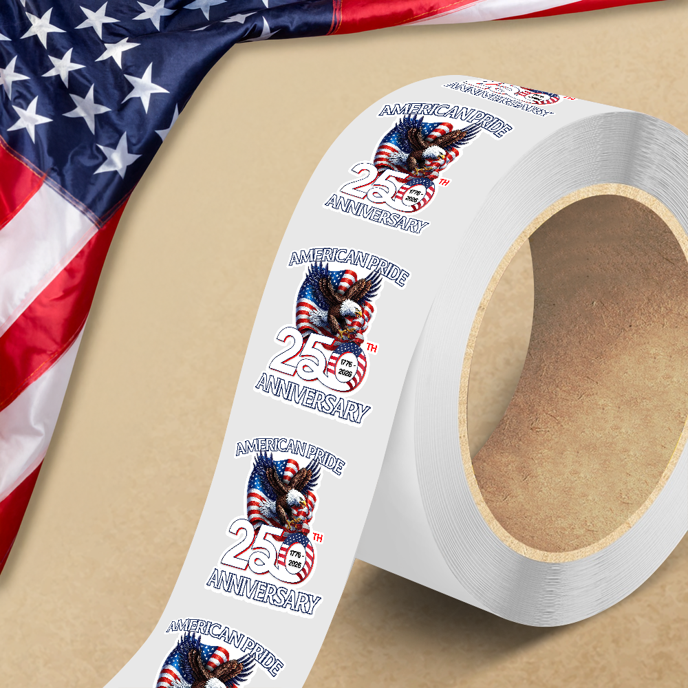 American Pride Patriotic 250th Anniversary Eagle 1776–2026 Roll Sticker HA75 920348