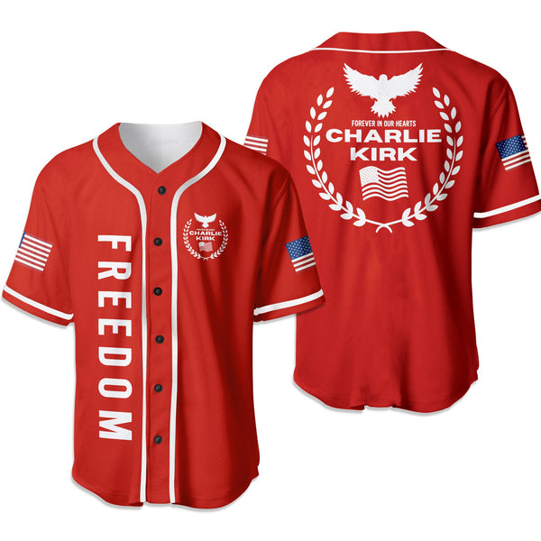 Freedom Chalie Kirk Baseball Jersey Shirt - Geckocustom.com