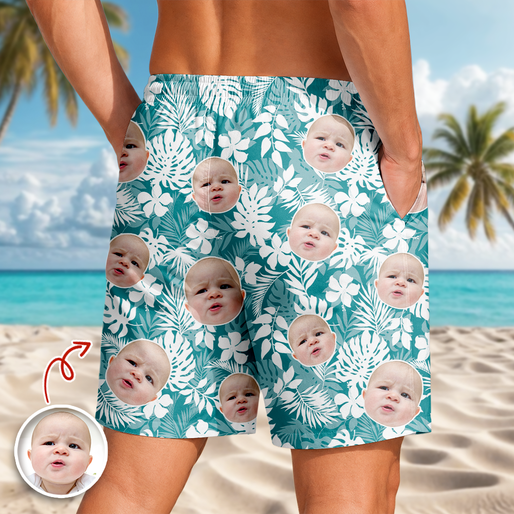 Custom Face Photo Tropical Aloha Summer Beach Short LM32 669555
