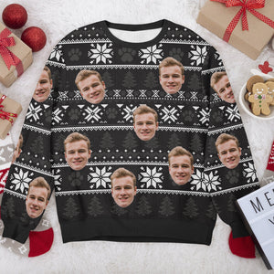 Custom Funny Face May Your Christmas Be Furry And Bright Ugly Sweater For Family, Bestie HO82 891819