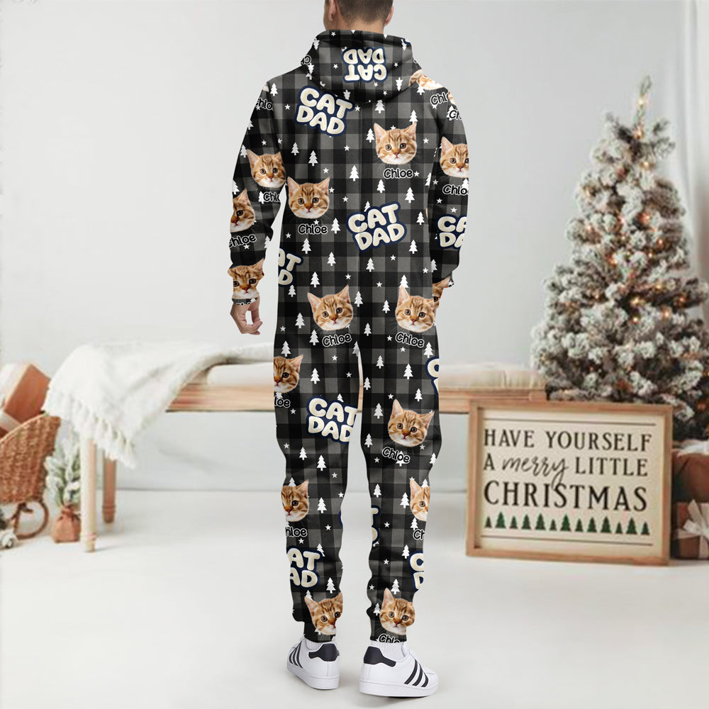 Personalized Dog Cat Face Dad Mom Christmas Onesie Pajamas For Pet Lovers HO82 904066