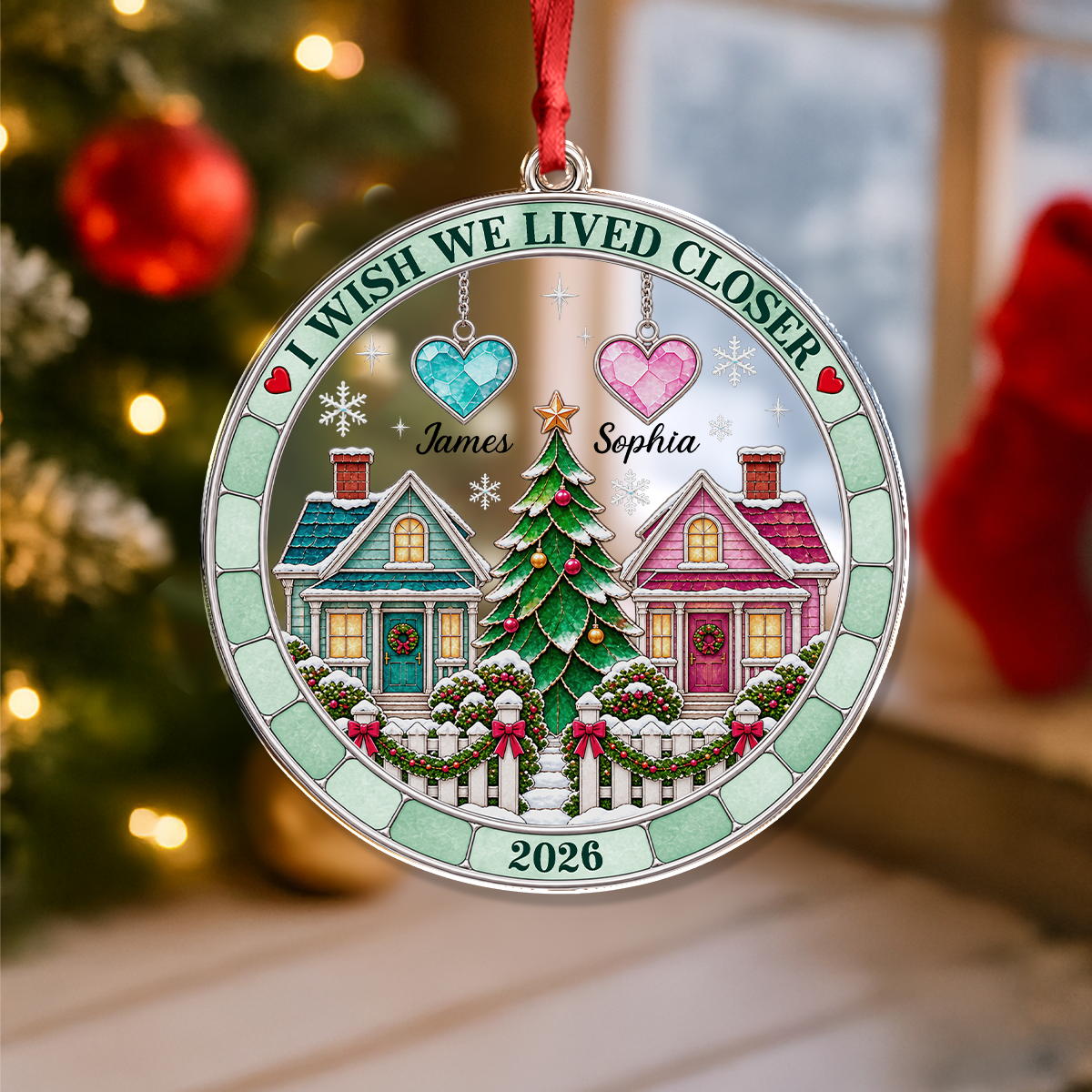 Custom Name I Wish You Lived Next Door Acrylic Ornament CH07 180532