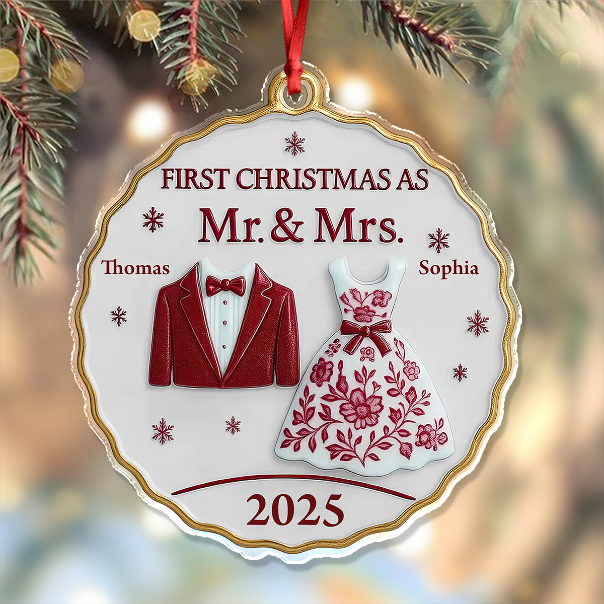 First Christmas As Mr And Mrs - Personalized Acrylic Ornament Couple Gift CH07 899098