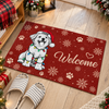 Custom Dog Photo Christmas Light Welcome Doormat CH07 180602