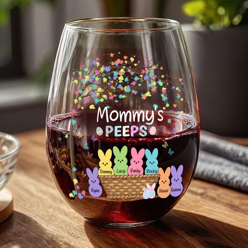Custom Family Bunny Easter Personalized Wine Glass TH10 892509