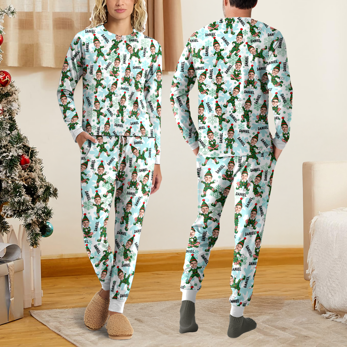 Personalized Face Christmas Elf Sleepwear Funny Holiday Gift HO82 904062