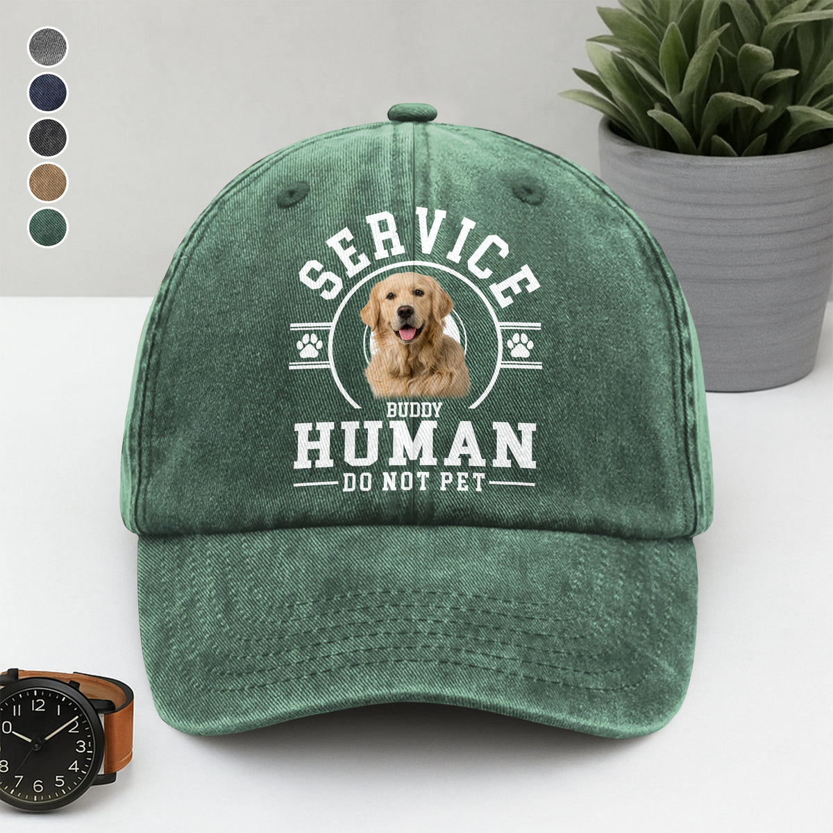 Custom Photo Service Human, Do Not Pet Washed Denim Baseball Cap HA75 892830