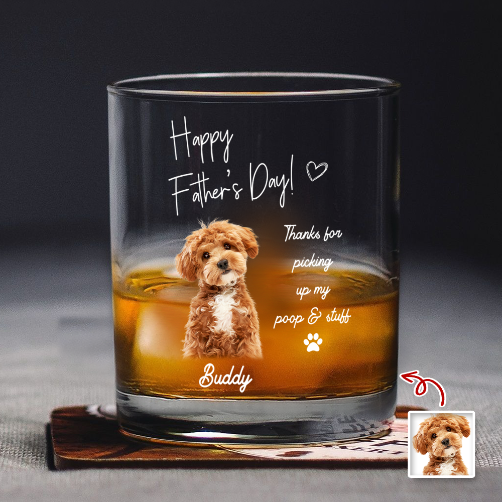 Custom Photo To the World’s Best Dog Dad We Woof You Whiskey Glass - Father’s Day Gift CH07 911424