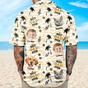 Custom Photo Stick Figures Best Dad Grandpa Ever Hawaii Shirt LM32 893711