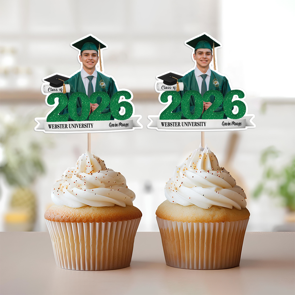 Custom Photo Graduation Cupcake Topper Class of 2026 College High School Graduation Gift HO82 901404