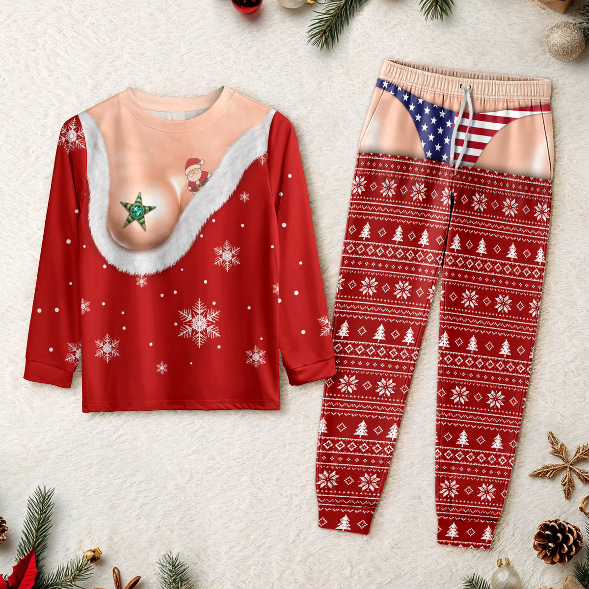 Personalized Funny Christmas Body Illusion Sleepwear Novelty Holiday Gift for Men & Women TH10 171143