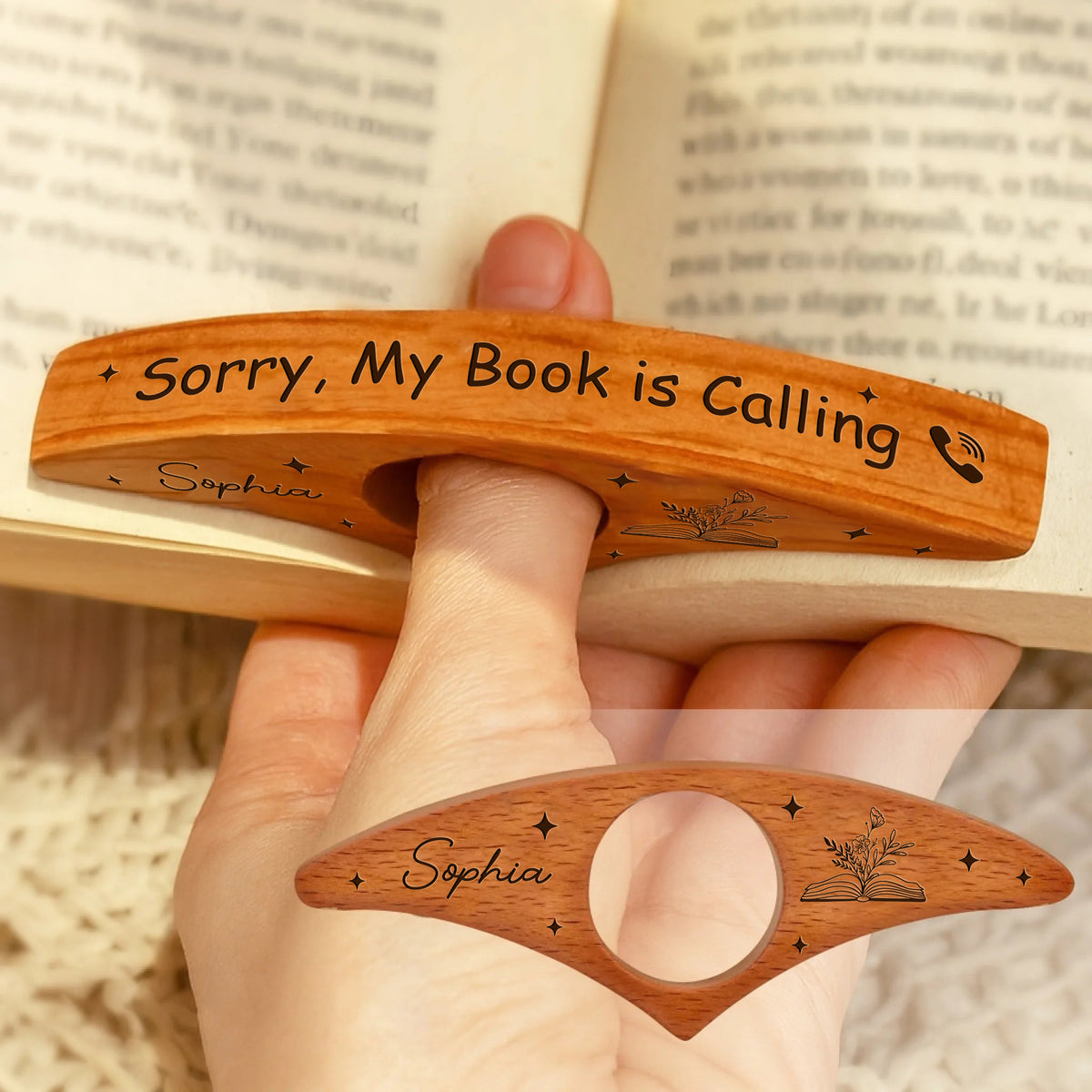Sorry, My Book is Calling Personalized Engraved Book Page Holder Funny Gifts For Book Lovers CH07 899558