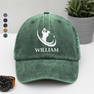 Personalized Custom Name Washed Denim Baseball Cap For Golf Lover TH10 898147