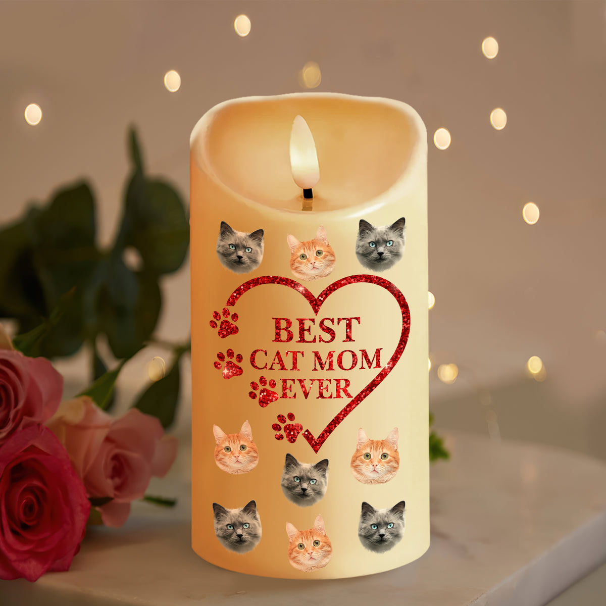 Custom Photo Best Pet Mom Ever Led Candle For Pet Lover TH10 892627