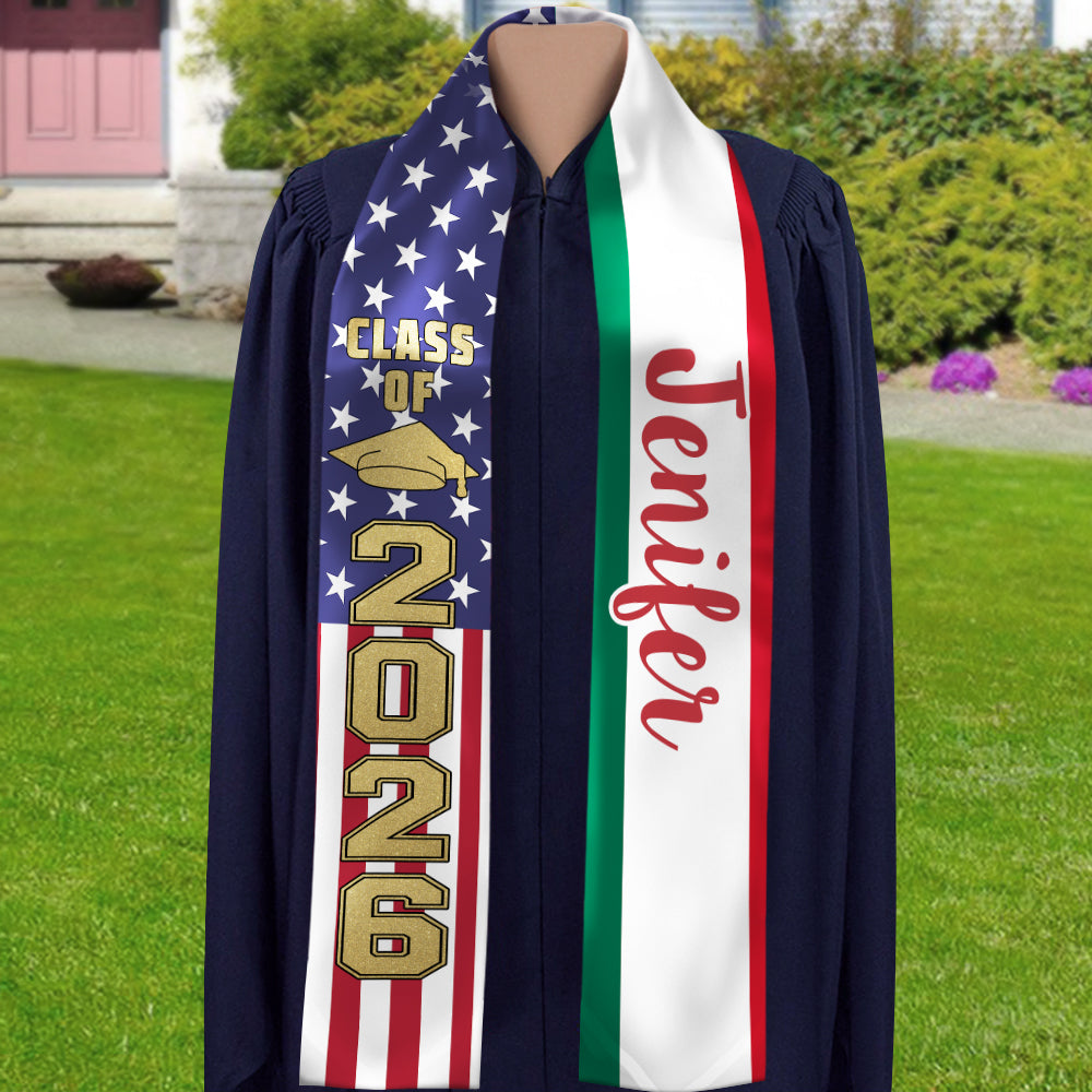 Custom Country Flag Class of 2026 Graduation Stoles HA75 898890