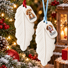Custom Photo Dog Cat Dad Mom Feather Ceramic Ornament HO82 903792