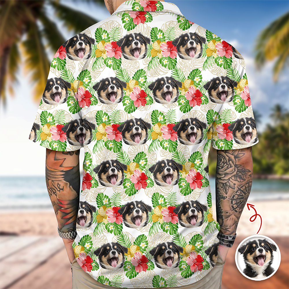 Custom Dog Cat Face Hawaii Shirt Personalized Cat Aloha Shirt HA75 921116
