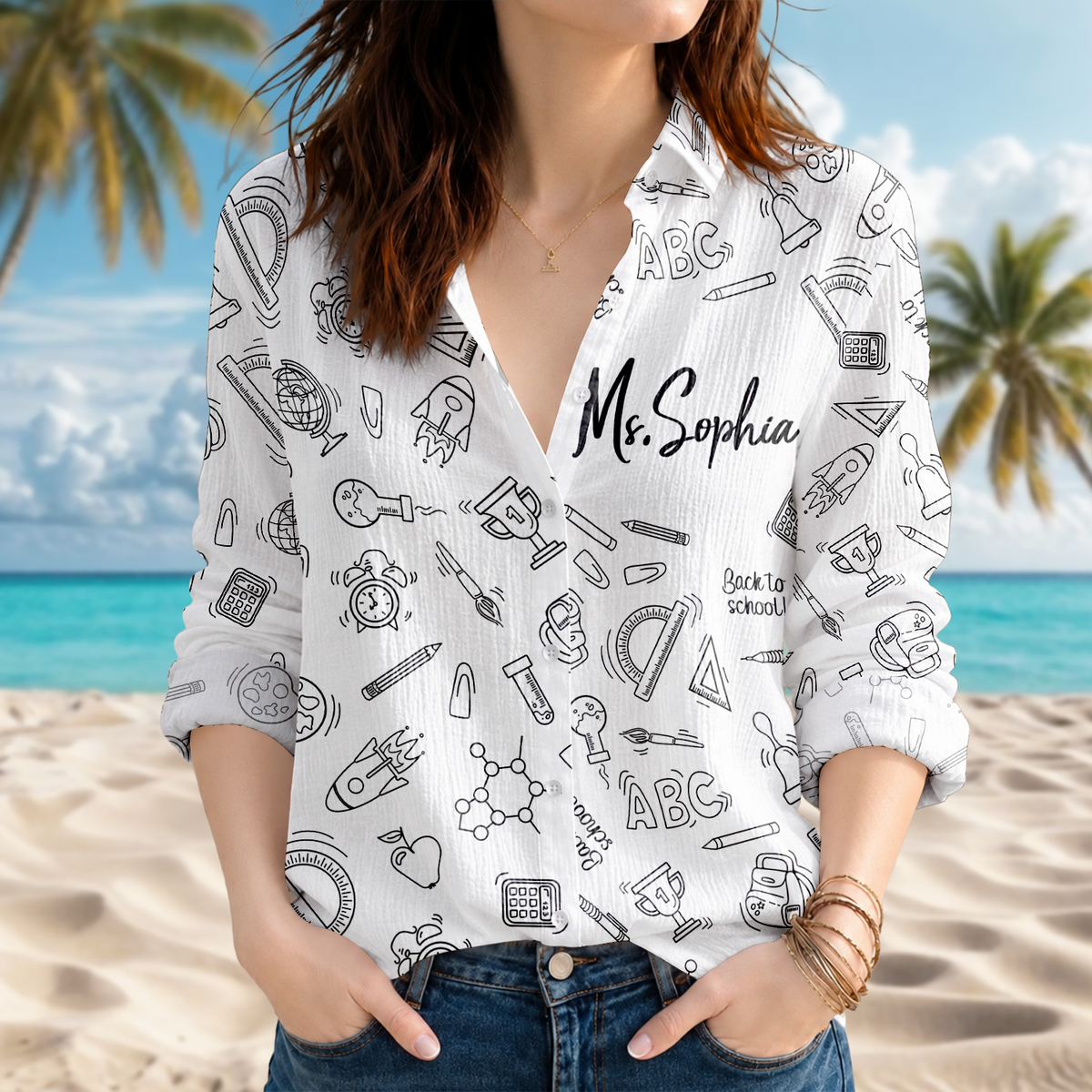 Custom Name Teacher Blouse Shirt Appreciation Gift CH07 180184