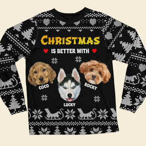 Custom Photo Christmas Is Better With Dog, Cat Sleepwear HA75 891292