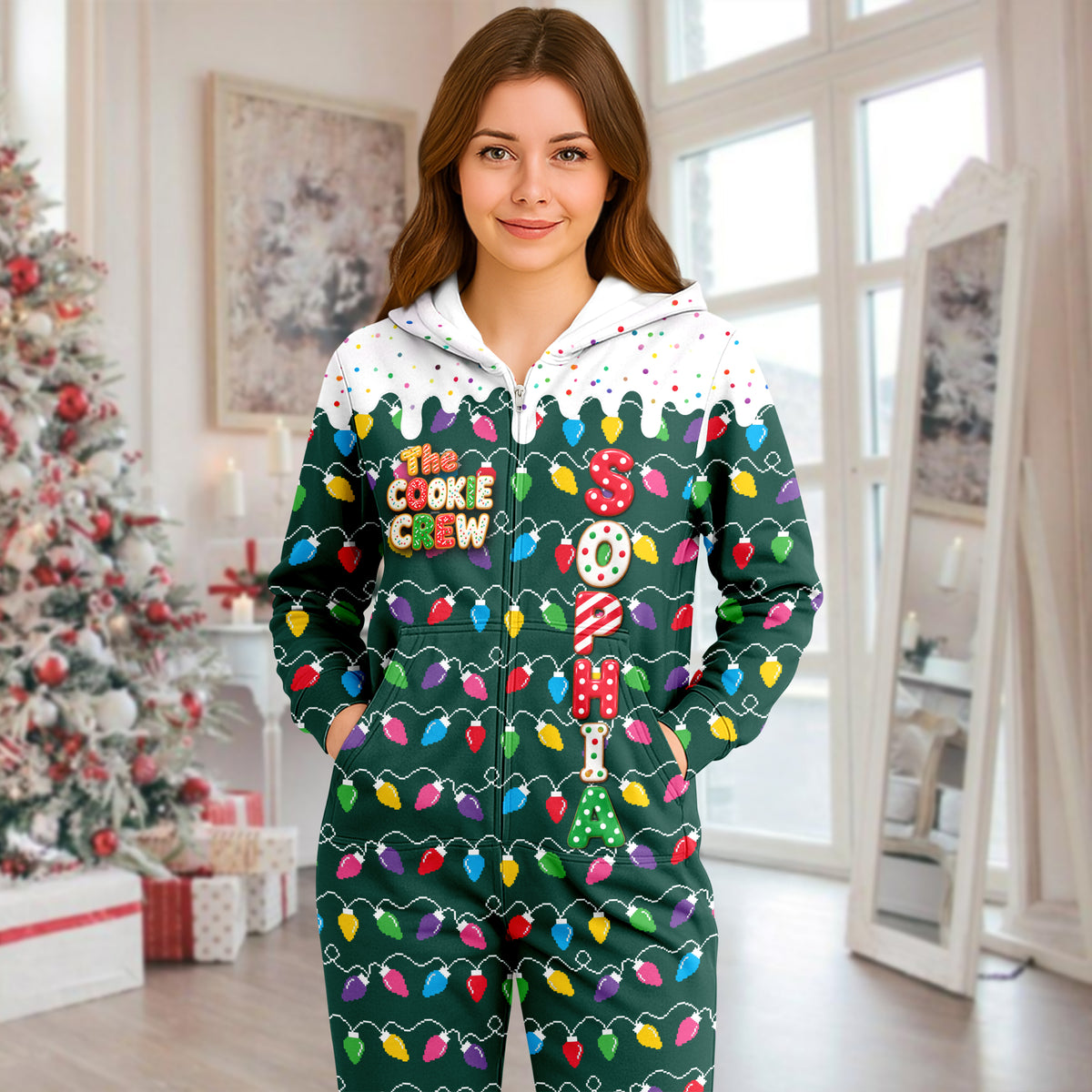 Personalized Gingerbread Cookie Christmas Onesie Pajamas Cozy Holiday Gift HO82 903678