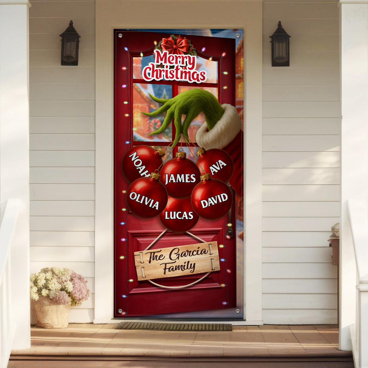 Custom Funny Ew People Christmas Family Merry Grinchmas Door Cover CH07 899964