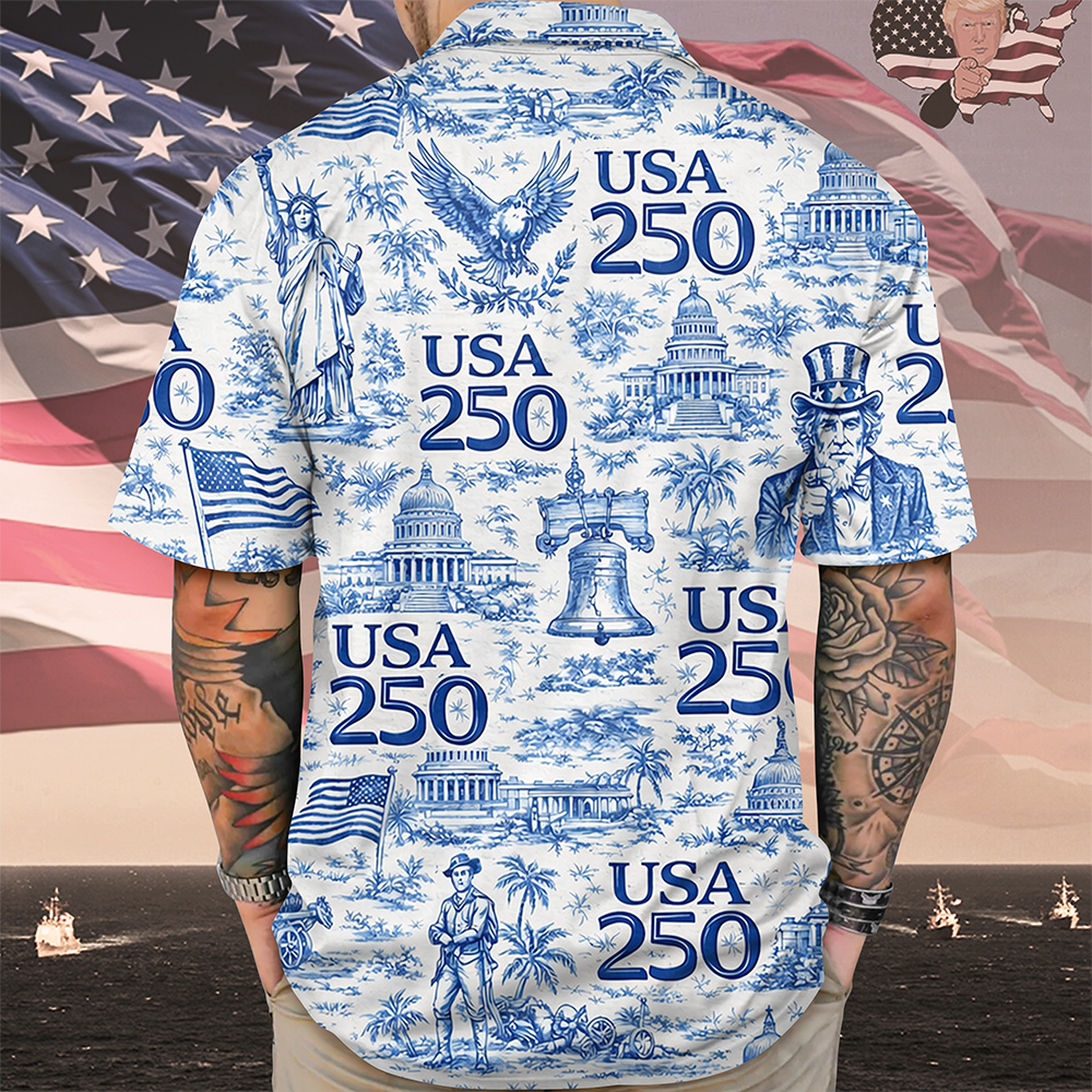 America 250th Anniversary Toile De Jouy Style Hawaii Shirt CH07 910426