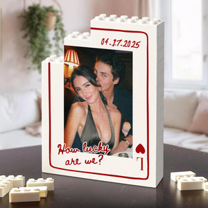 Personalized Couple Photo Playing Card Puzzle Building Brick Blocks LM32 899173