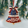 Custom Family Name USA 250th Anniversary Liberty Bell Acrylic Ornament Christmas Tree Decor, Patriotic Keepsake Gift HA75 919354