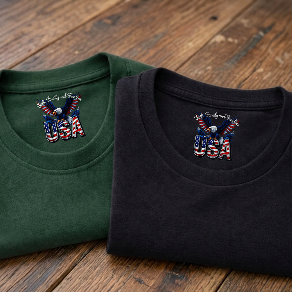 Faith, Family & Freedom America 250 Years Neck Print Shirt CH07 910908