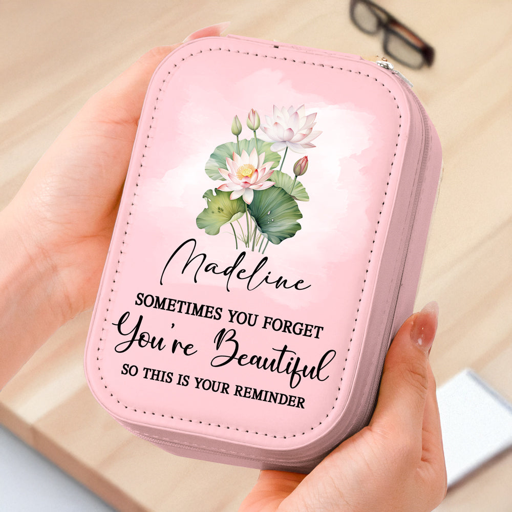 Personalized Sometimes You Forget You're Beautiful Lover's Flower Makeup Box With LED LM32 893299