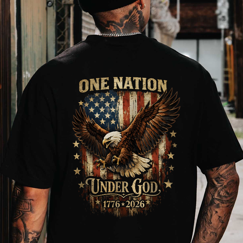 One Nation Under God 250 Years American Flag 250th Anniversary Patriotic Back Shirt HA75 920932
