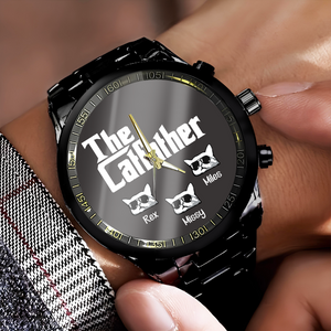 The CatFather For Cat Lovers Personalized Dad Men's Wrist Watch LM32 893523