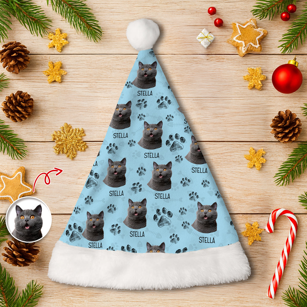 Custom Photo Dog Cat Paw For Dog Cat Lovers Santa Hat LM32 895347