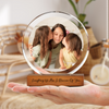Custom Portrait Mom & Kid Photo Round Acrylic Frame Block - Personalized Gift for Mom, Mother's Day HO82 901494