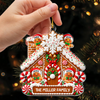 Personalized Gingerbread Family Christmas Acrylic Ornament, Festive Family Holiday Keepsake HA75 919442