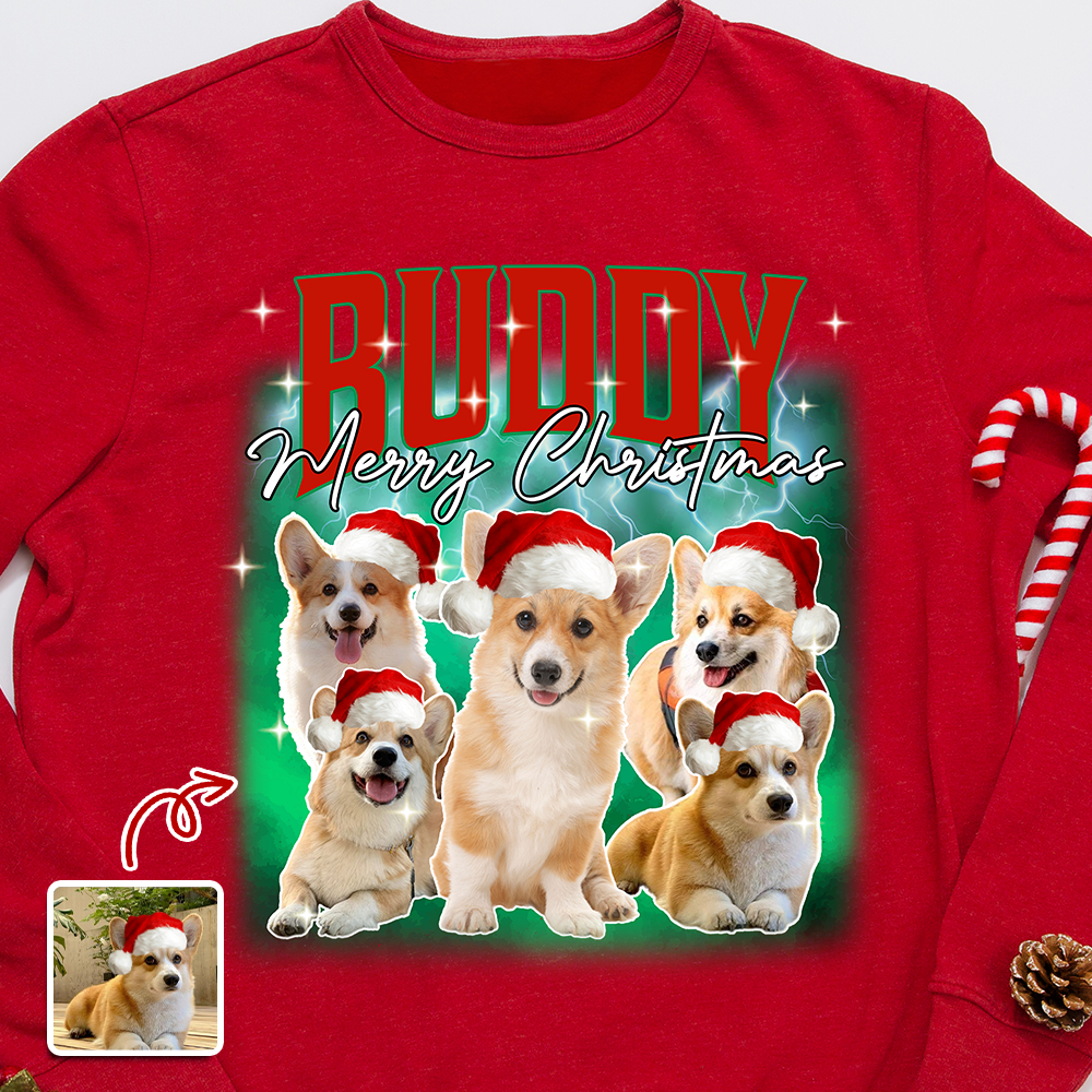 Custom Dog Photo Christmas Sweatshirt TH10 896269