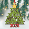 Personalized 2026 Travel Adventures Christmas Wooden Ornament, Holiday Tree Decor LM32 670503