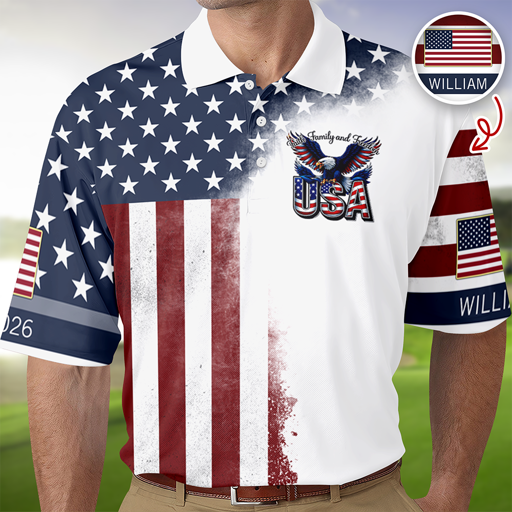 Custom Name 250th United States Of America 1776–2026 Anniversary Patriotic Polo Shirt HO82 901948