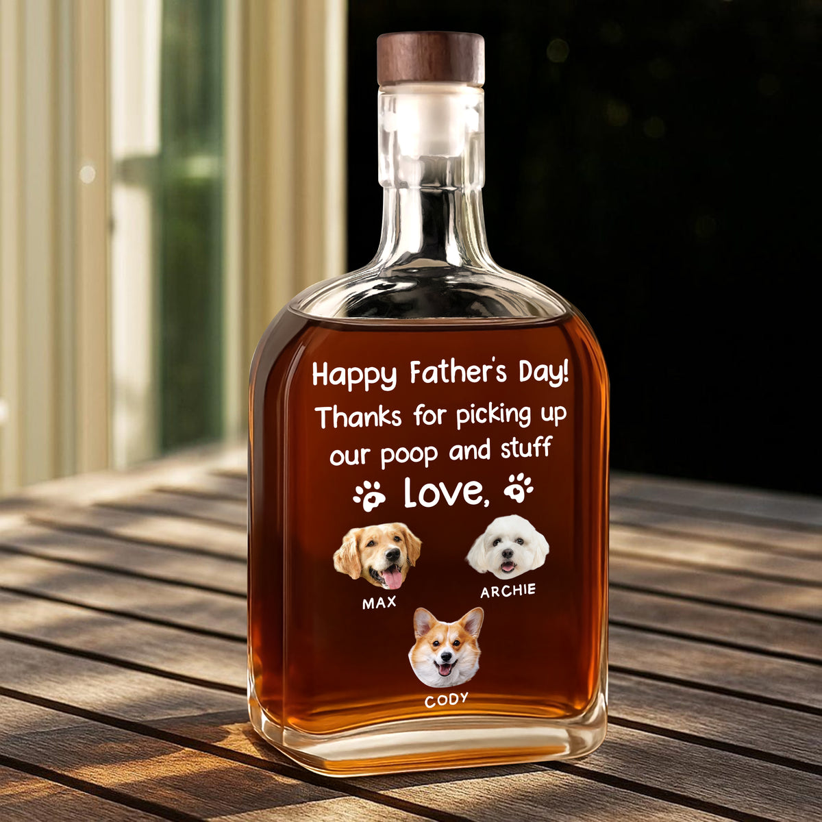 Custom Dog Photo Thanks For Picking Up My Poop and Stuff Whiskey Bottle For Dog Lovers CH07 895978