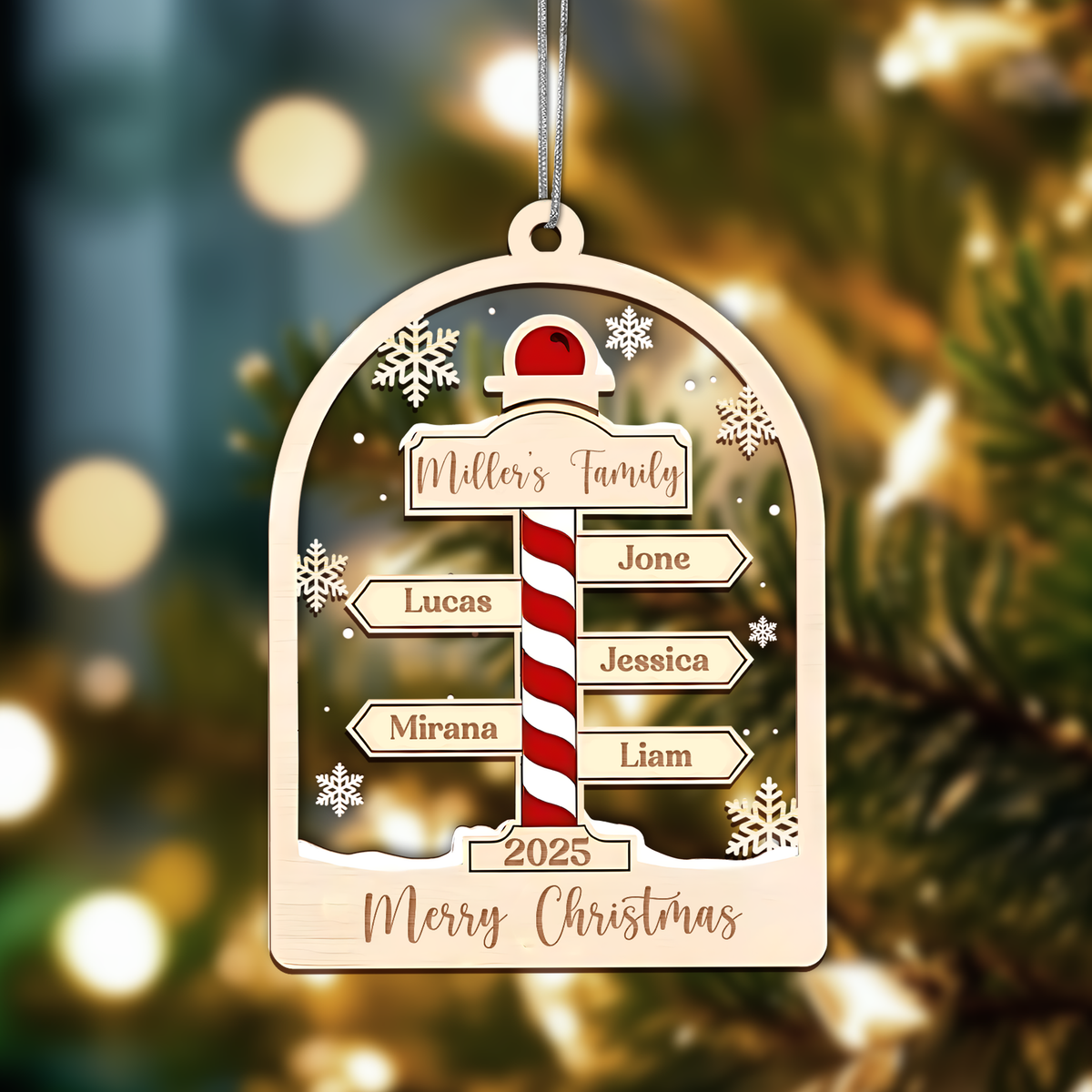 Custom Family Name Xmas Wood And Acrylic Ornament CH07 896936